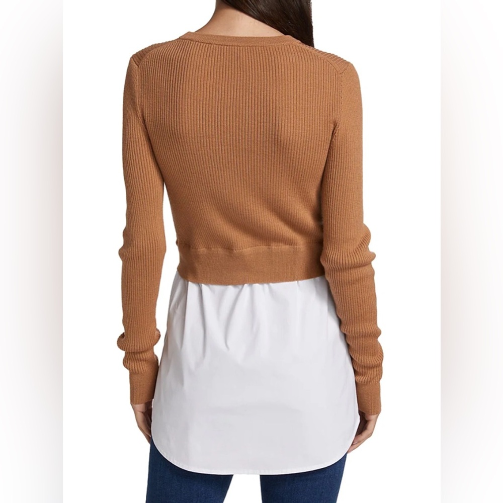 Veronica Beard • Rocha Poplin-paneled Top - Picture 2 of 9